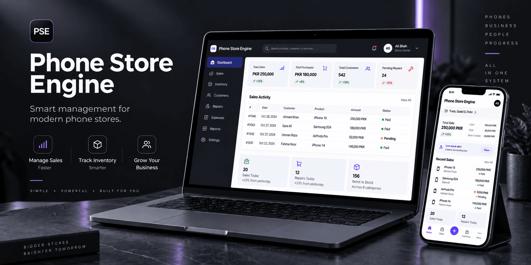 PhoneStore Engine - An operations and financial system for mobile retailers, bringing inventory, sales, ledgers, capital and reporting into one place.